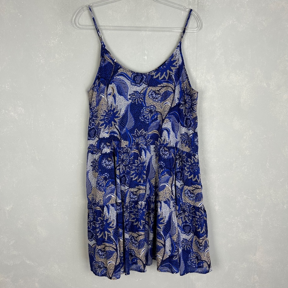 Velvet Graham & Spencer size L Zahara cami dress tiered cotton blue floral - Picture 9 of 14